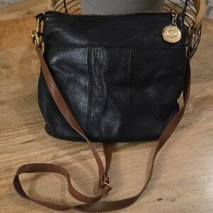 Tommy Hilfiger Black and Brown Crossbody Bag